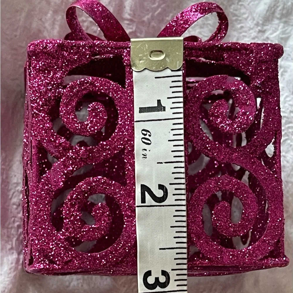 Pier 1 Glittery Pink/Teal/Green Presents Christmas Decor(3)